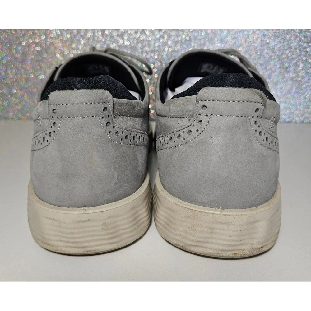 ECCO S Lite Hybrid Wingtip Brogue Oxford Shoes Men Size 12 EU 46 Grey Suede‎